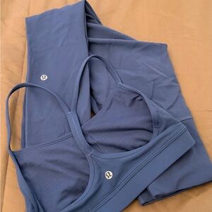 lululemon athletica Navy Blue Sports Bra and Leggings Set